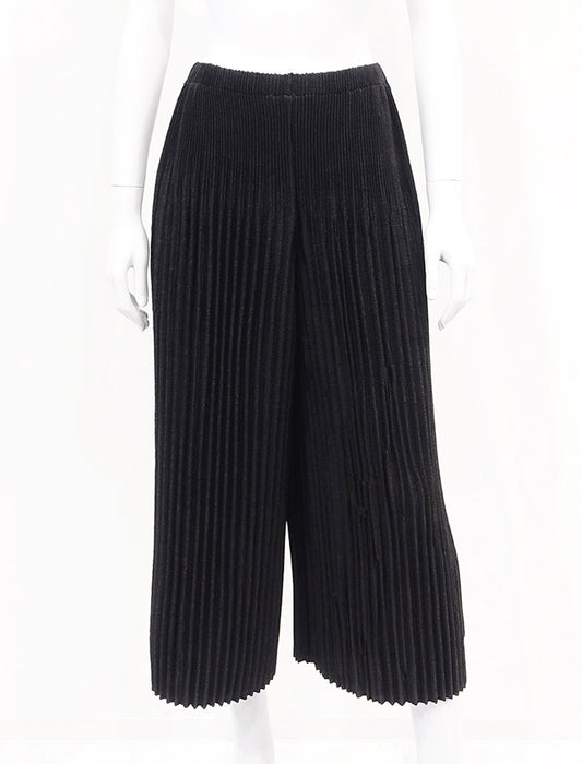 ＜SPECCHIO＞シャトルフェイドアウトプリーツ クロップドワイドパンツ