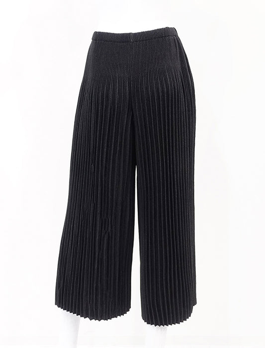 ＜SPECCHIO＞シャトルフェイドアウトプリーツ クロップドワイドパンツ