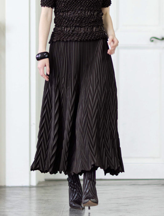 ＜SPECCHIO＞アコーディオンヘリンボーンプリーツスカート