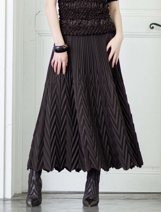 ＜SPECCHIO＞アコーディオンヘリンボーンプリーツスカート
