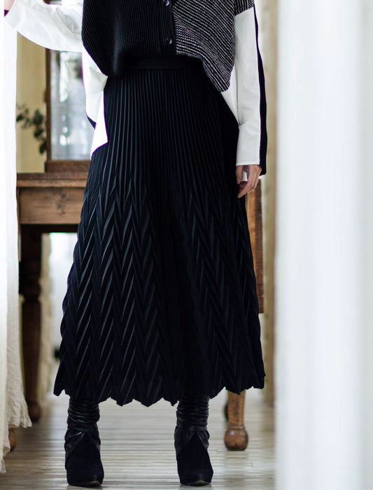 ＜SPECCHIO＞アコーディオンヘリンボーンプリーツスカート