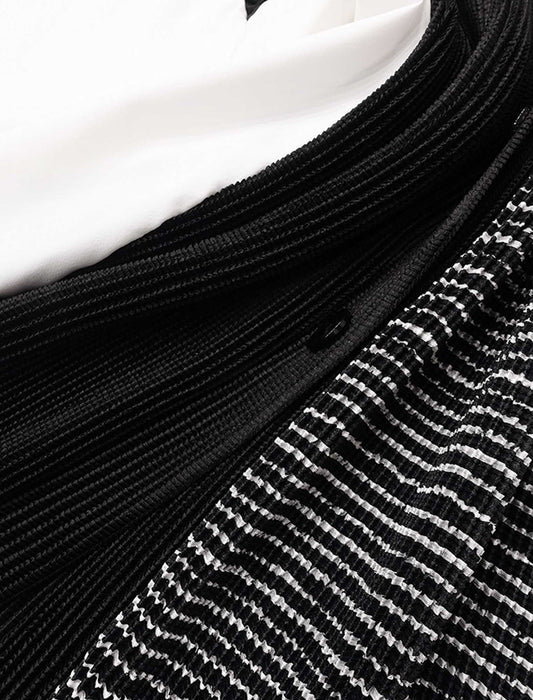 ＜SPECCHIO＞異素材切替デザイン Vネックシャツカーディ