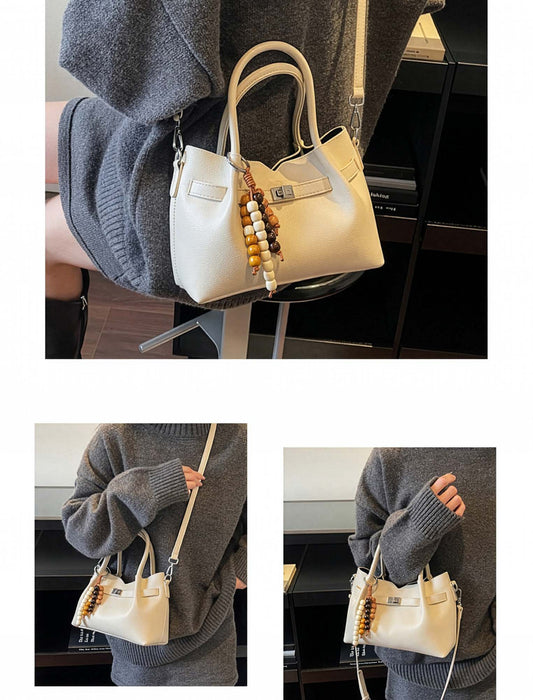 ビーズチャーム付 2wayベルトハンドバッグ