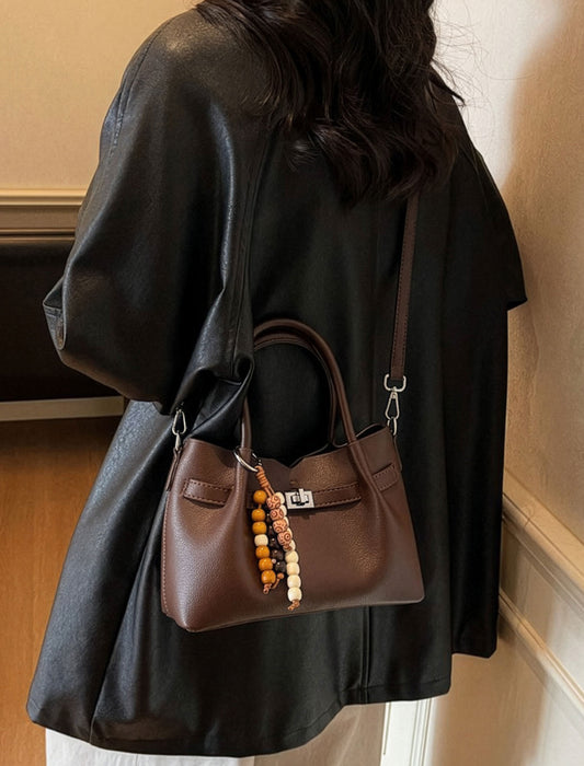 ビーズチャーム付 2wayベルトハンドバッグ