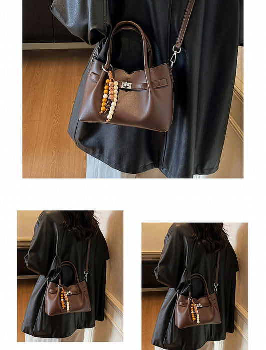 ビーズチャーム付 2wayベルトハンドバッグ