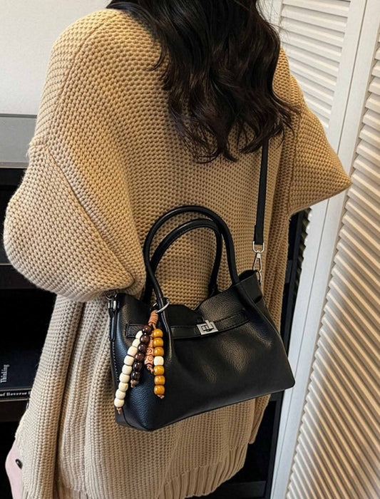 ビーズチャーム付 2wayベルトハンドバッグ