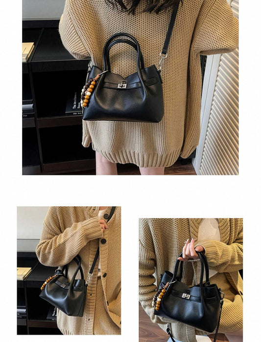 ビーズチャーム付 2wayベルトハンドバッグ