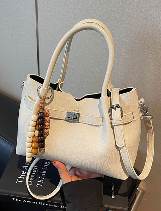 ビーズチャーム付 2wayベルトハンドバッグ