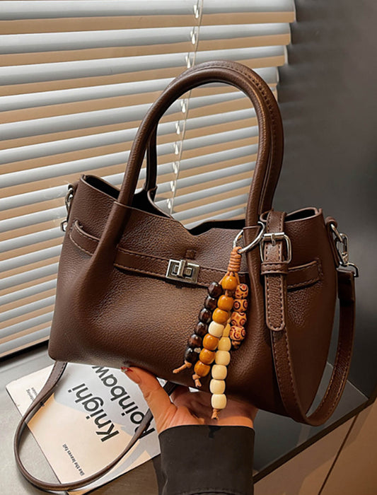 ビーズチャーム付 2wayベルトハンドバッグ