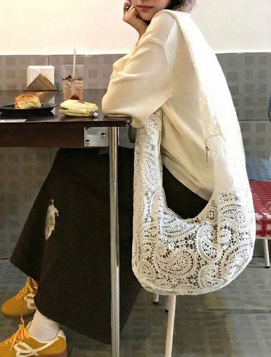 フラワーレース・ビッグホーボーバッグ