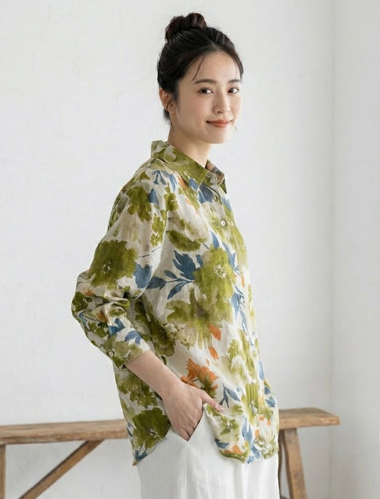 アーティスティックフラワー・ルーズシャツ