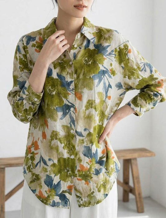 アーティスティックフラワー・ルーズシャツ