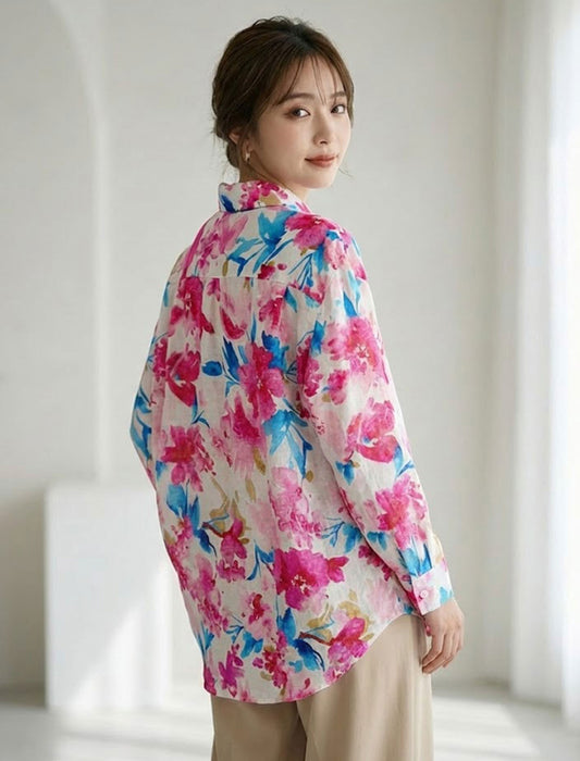 アーティスティックフラワー・ルーズシャツ