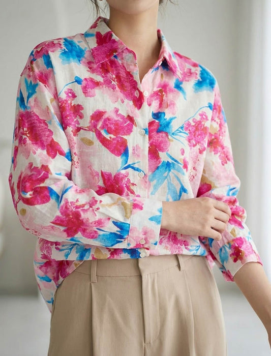 アーティスティックフラワー・ルーズシャツ