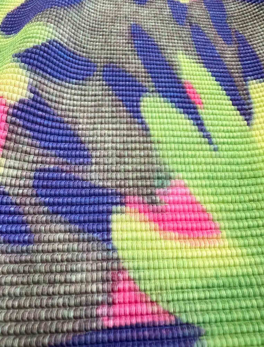 ニュアンスフラワー・細プリーツハイネックトップス