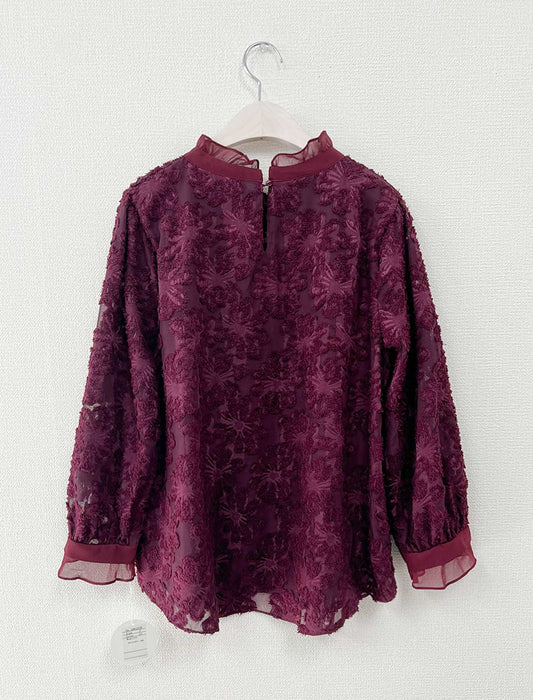 メロウフリル・立体レースジャガードブラウス