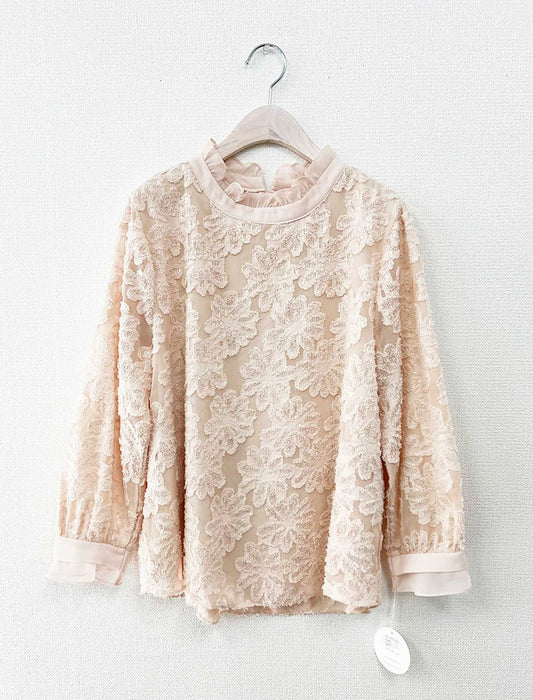 メロウフリル・立体レースジャガードブラウス