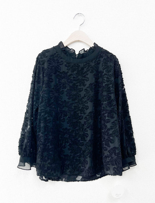 メロウフリル・立体レースジャガードブラウス
