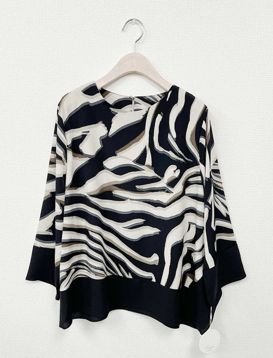 アニマルニュアンス・バイカラーワイドプルオーバー