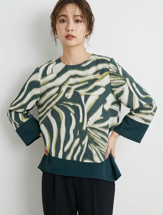 アニマルニュアンス・バイカラーワイドプルオーバー