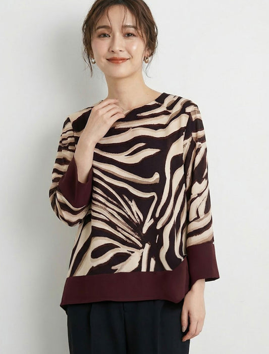 アニマルニュアンス・バイカラーワイドプルオーバー