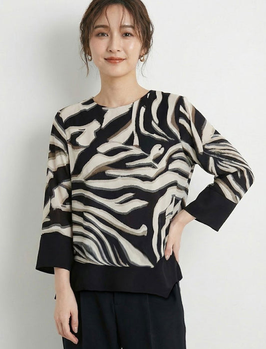 アニマルニュアンス・バイカラーワイドプルオーバー