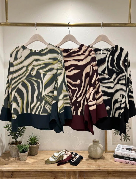 アニマルニュアンス・バイカラーワイドプルオーバー