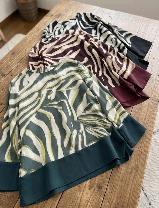 アニマルニュアンス・バイカラーワイドプルオーバー