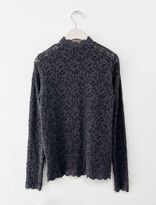 メロウボタニカル・シアーレースハイネックトップス