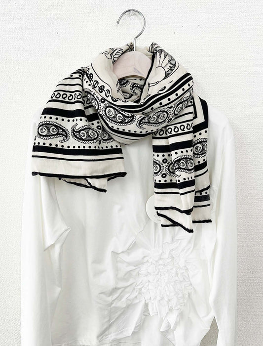 アンティークマップ風・大判シルクタッチストール