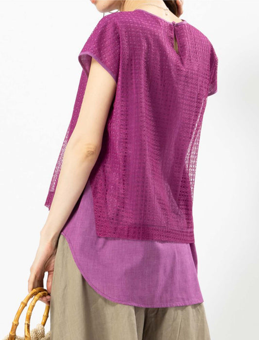 【近日入荷】綿混ローン＆綿混レースレイヤードPO　※ピンクM/L,LL/3L、カーキM/L、ネイビーM/Lは5月中旬入荷予定