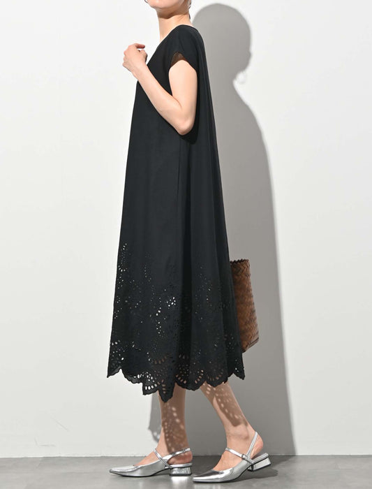 綿麻オリジナル刺繍ワンピース