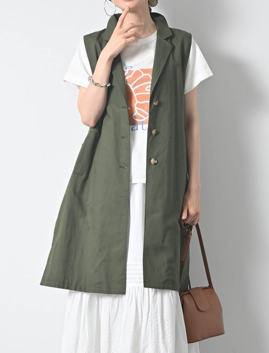 綿麻ツイルジレ