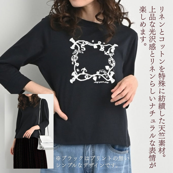 リネンコットン８分袖ＰＯ