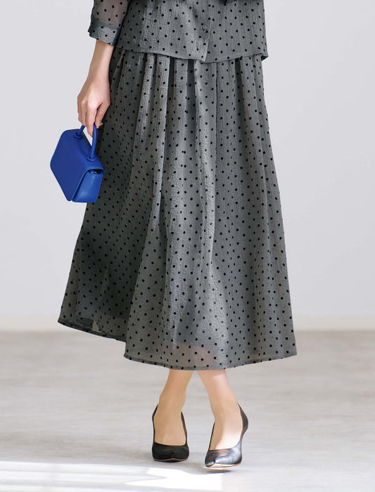 【受注】フロッキードット柄シアースカート