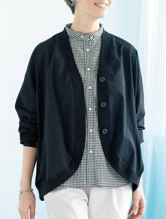 【受注】異素材使いリラックスカーディガン