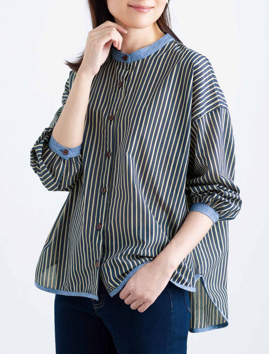 【受注】ポイント配色ストライプシャツ