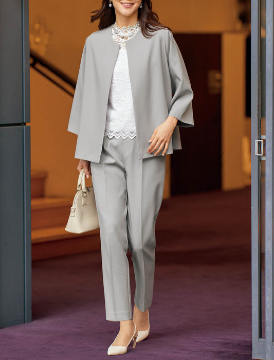 【受注】ノーカラージャケット＆パンツセット