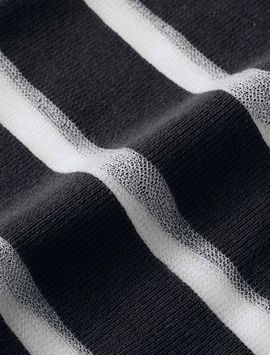 【受注】シアーボーダー袖ニットプルオーバー