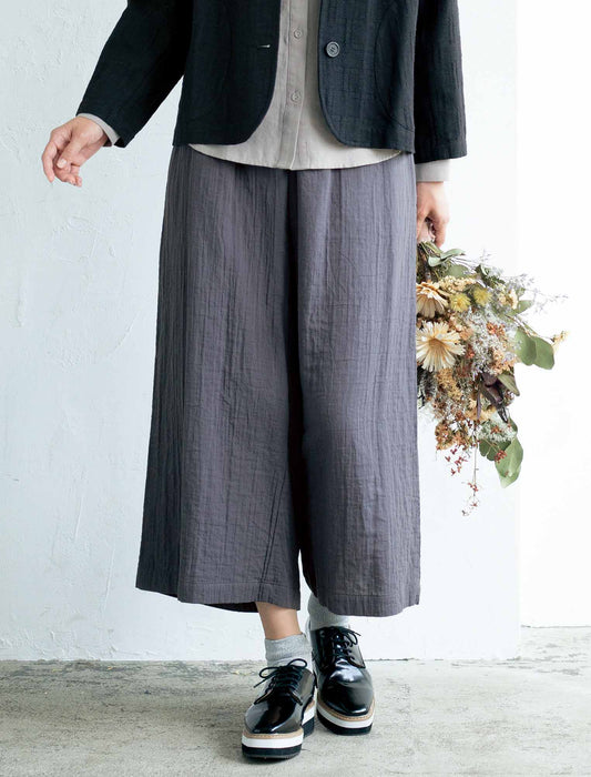 【受注】ダブルガーゼリラックスセミワイドパンツ