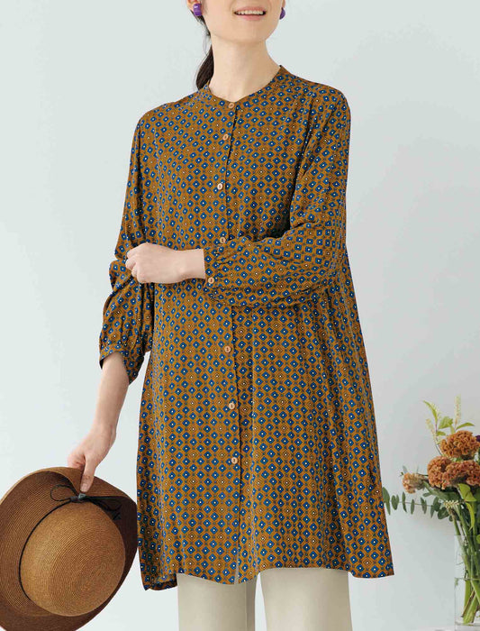 【受注】小紋柄風プリントチュニック