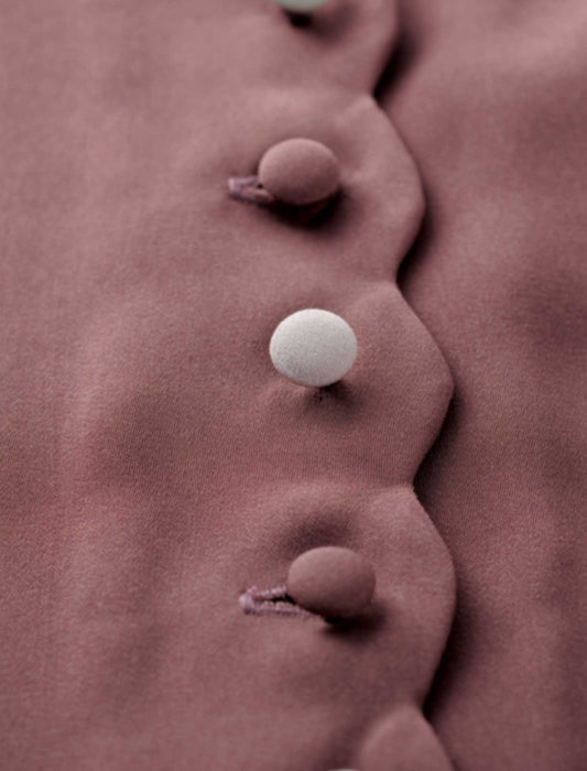 【受注】配色ボタン使いフリル襟ブラウス