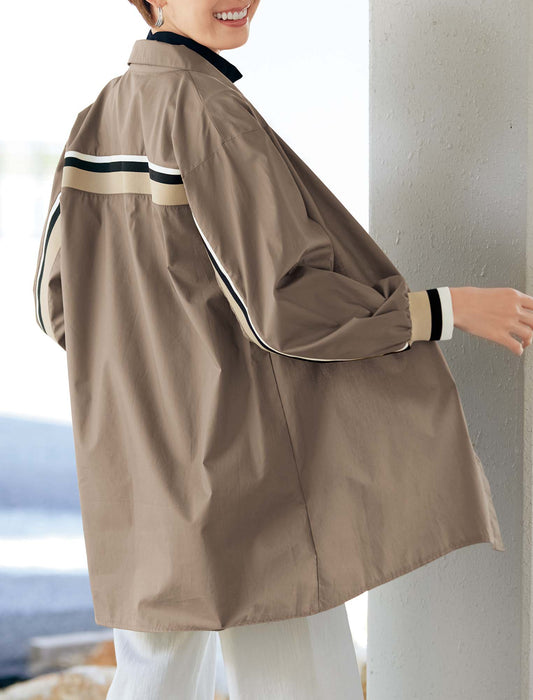 【受注】カラーライン使いシャツチュニック