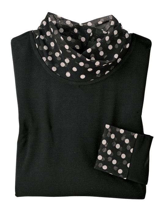 【受注】水玉メッシュ切替えプルオーバー(同サイズ2色組）