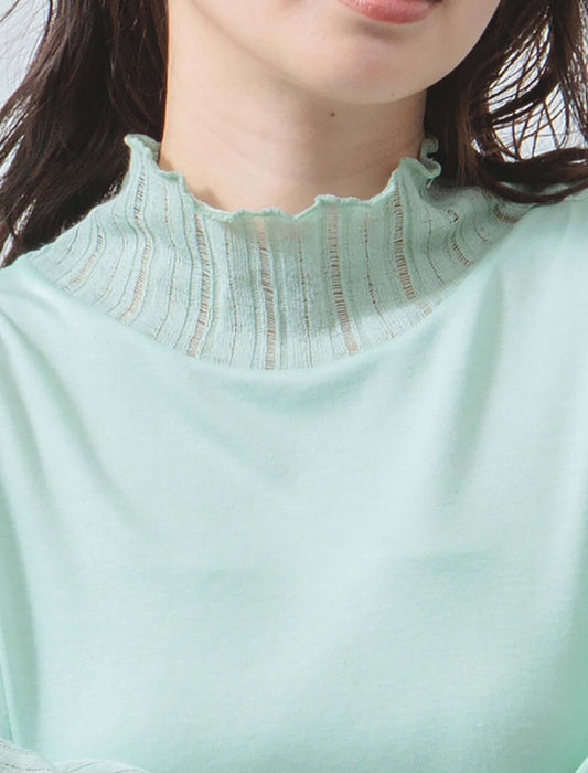 シアーリブ×ハイネック大人の抜け感トップス