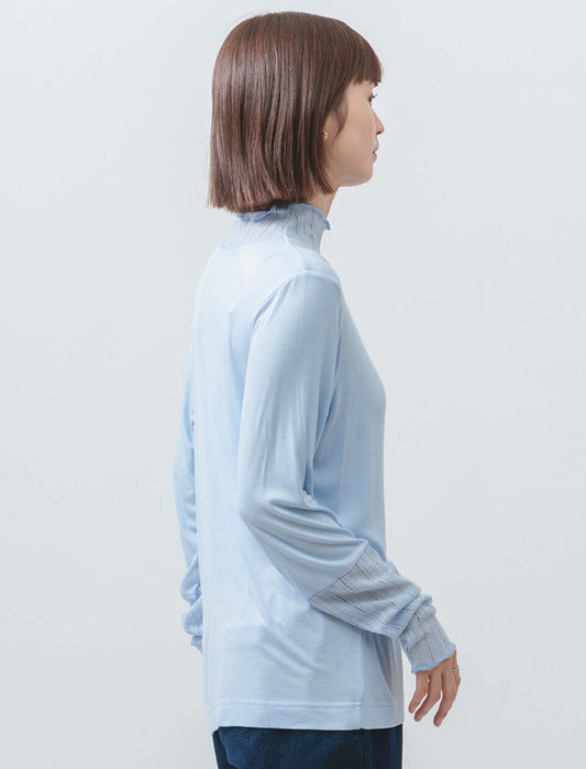 シアーリブ×ハイネック大人の抜け感トップス