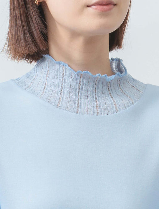 シアーリブ×ハイネック大人の抜け感トップス