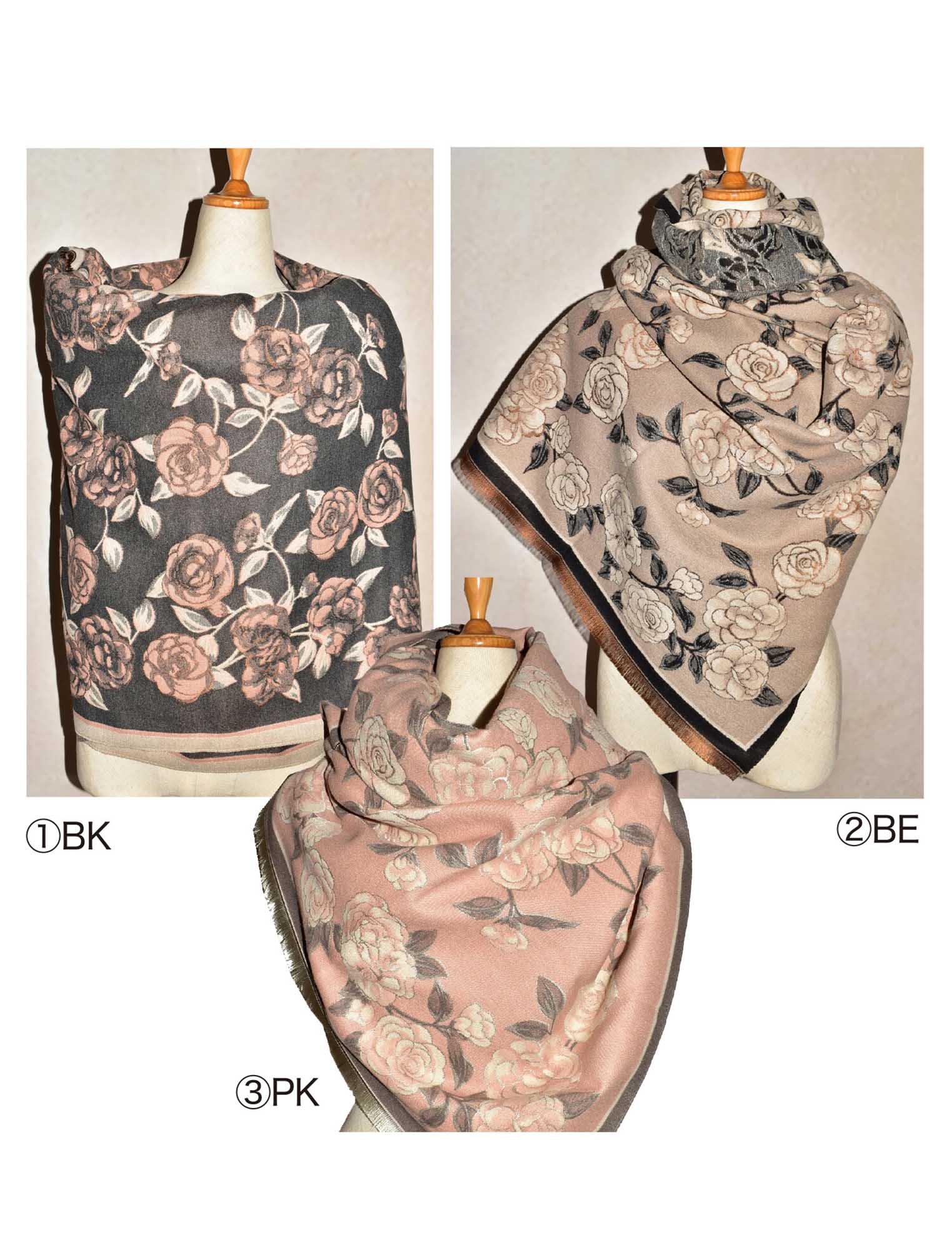 ジャガードフラワー柄大判ストール | Northmall（ノースモール）暮らし