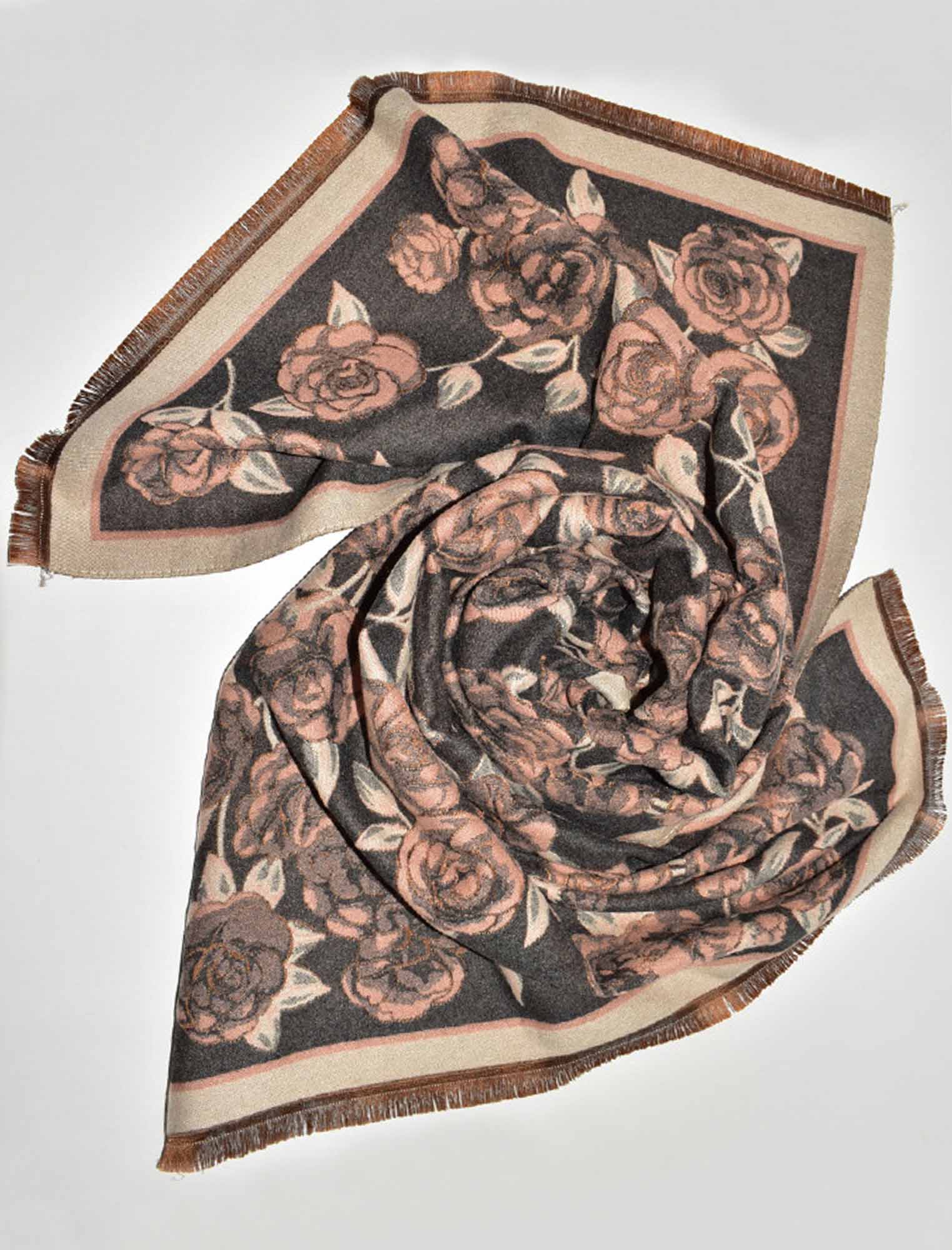 ジャガードフラワー柄大判ストール | Northmall（ノースモール）暮らし