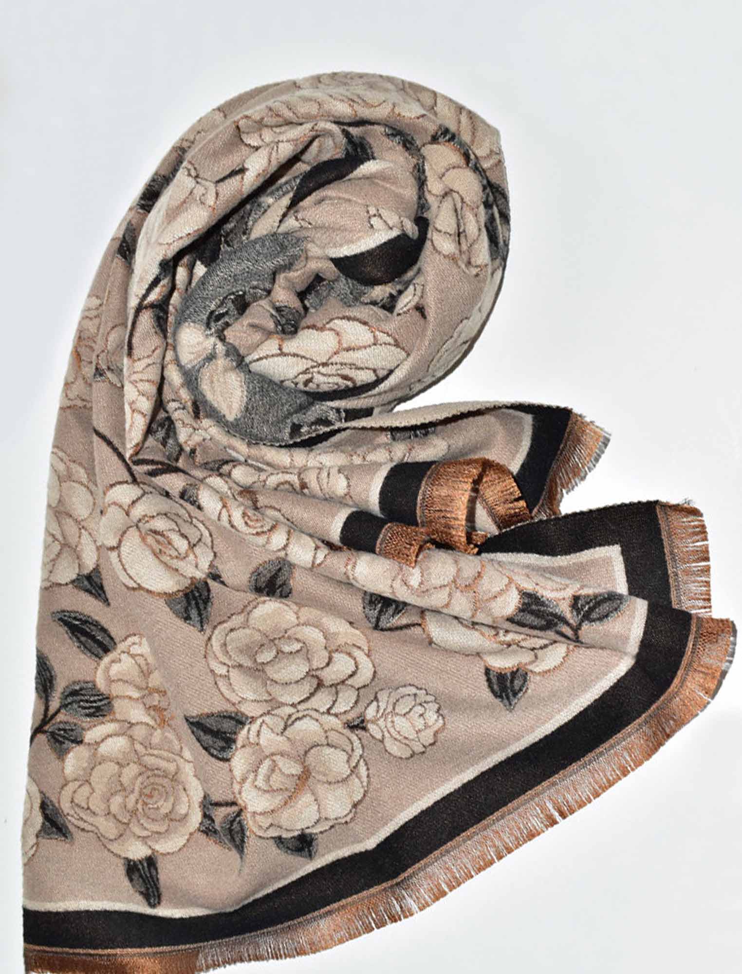 ジャガードフラワー柄大判ストール | Northmall（ノースモール）暮らし